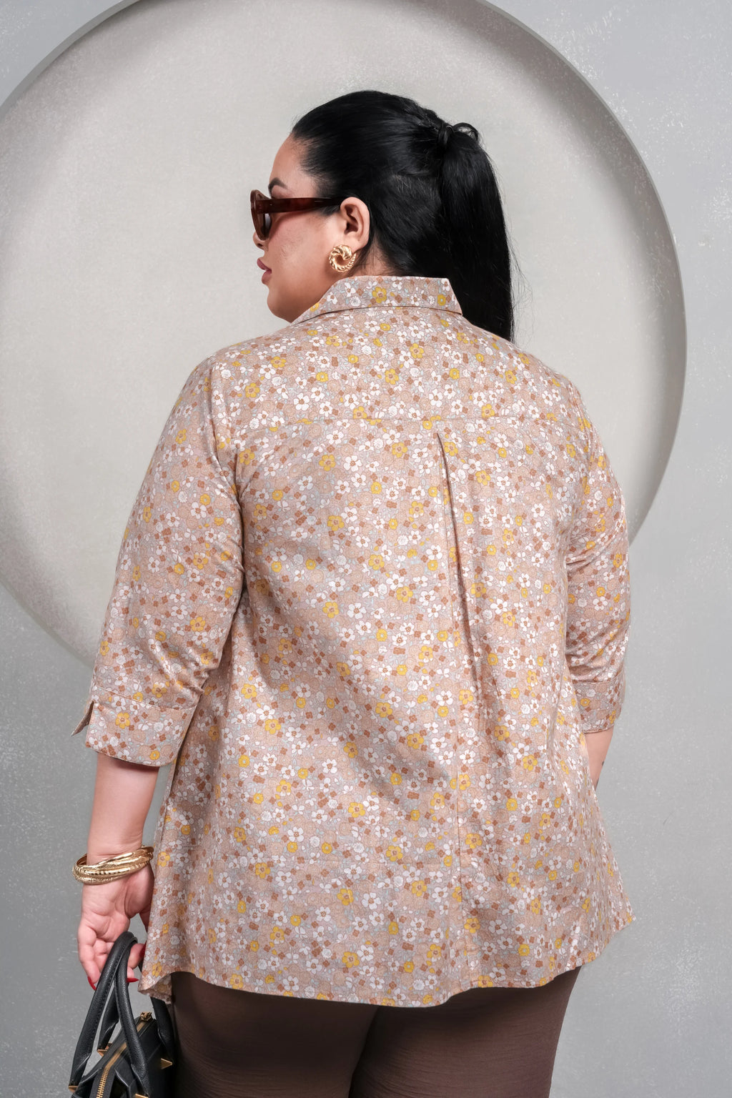 Beige Asymmetrical Shirt