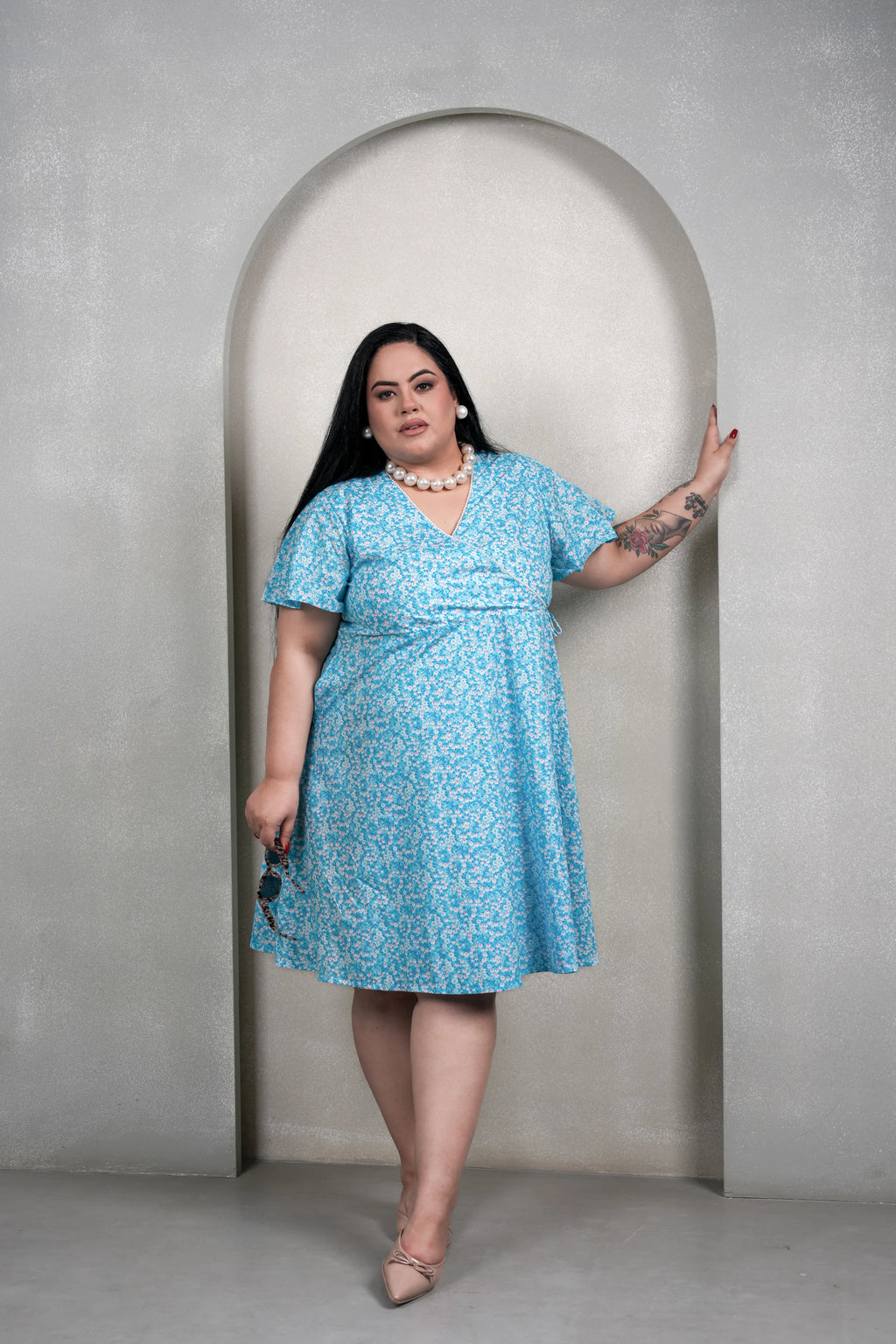 Icy Blue Meadow Dress