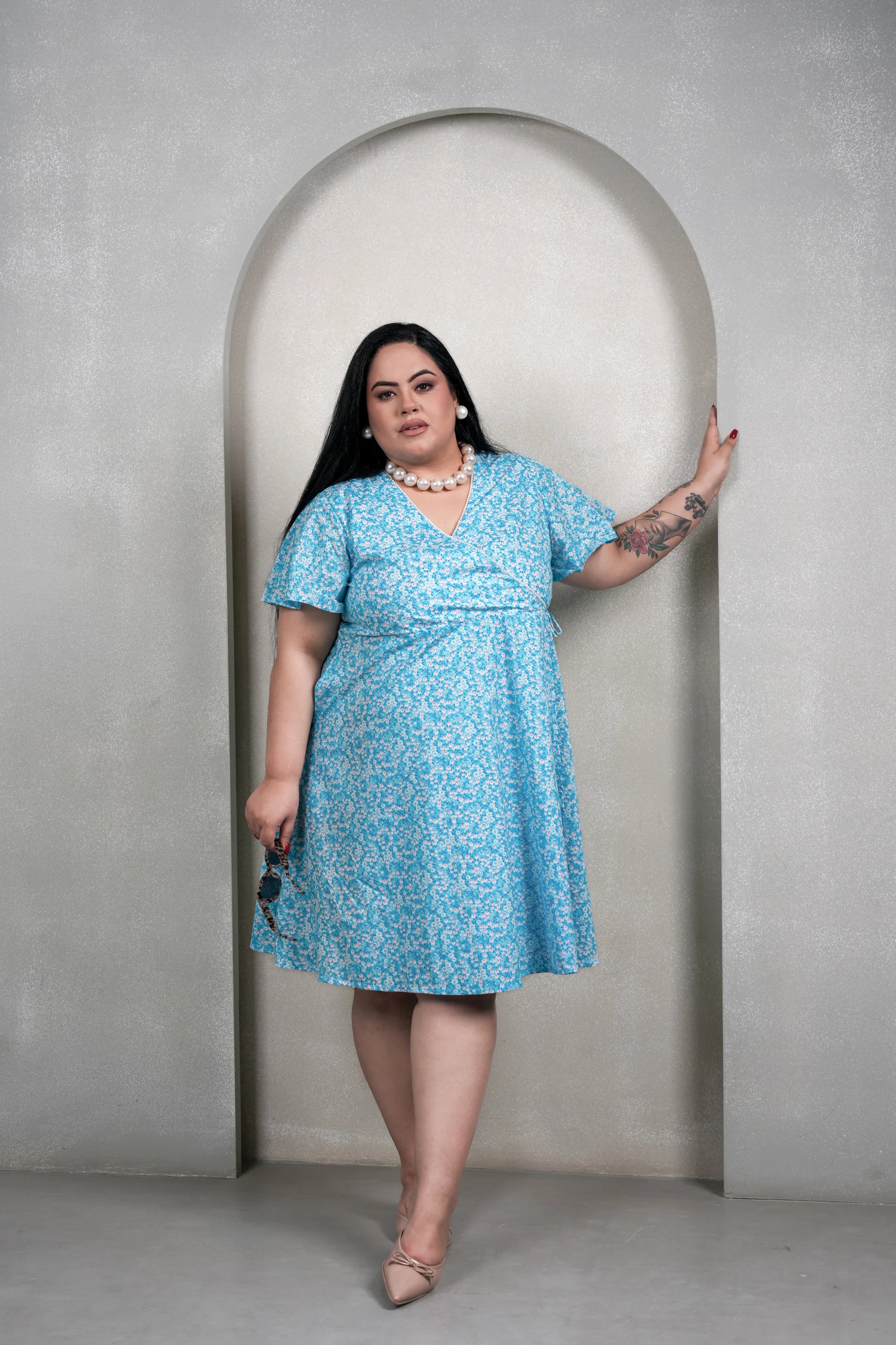 Icy Blue Meadow Dress