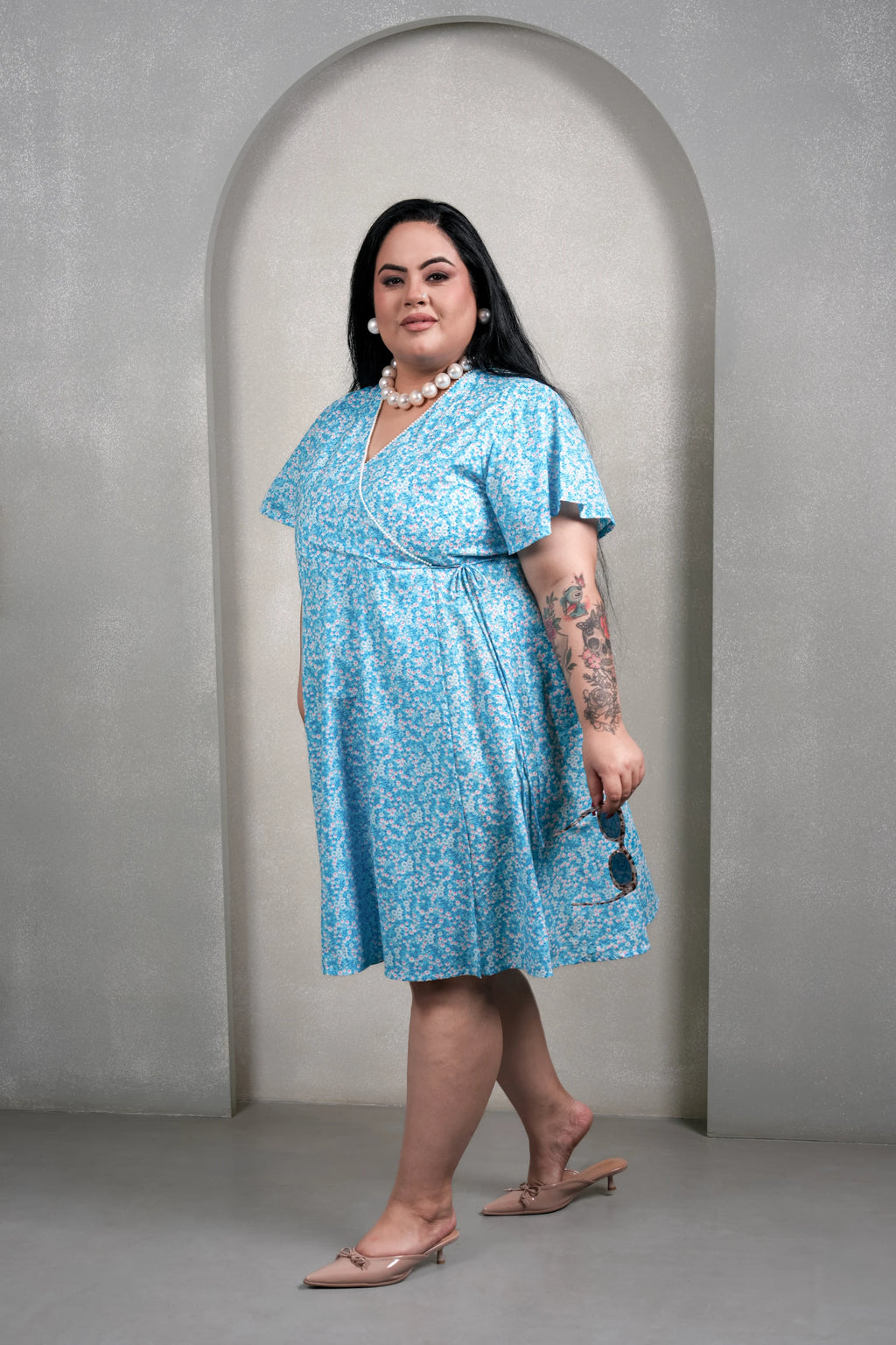 Icy Blue Meadow Dress