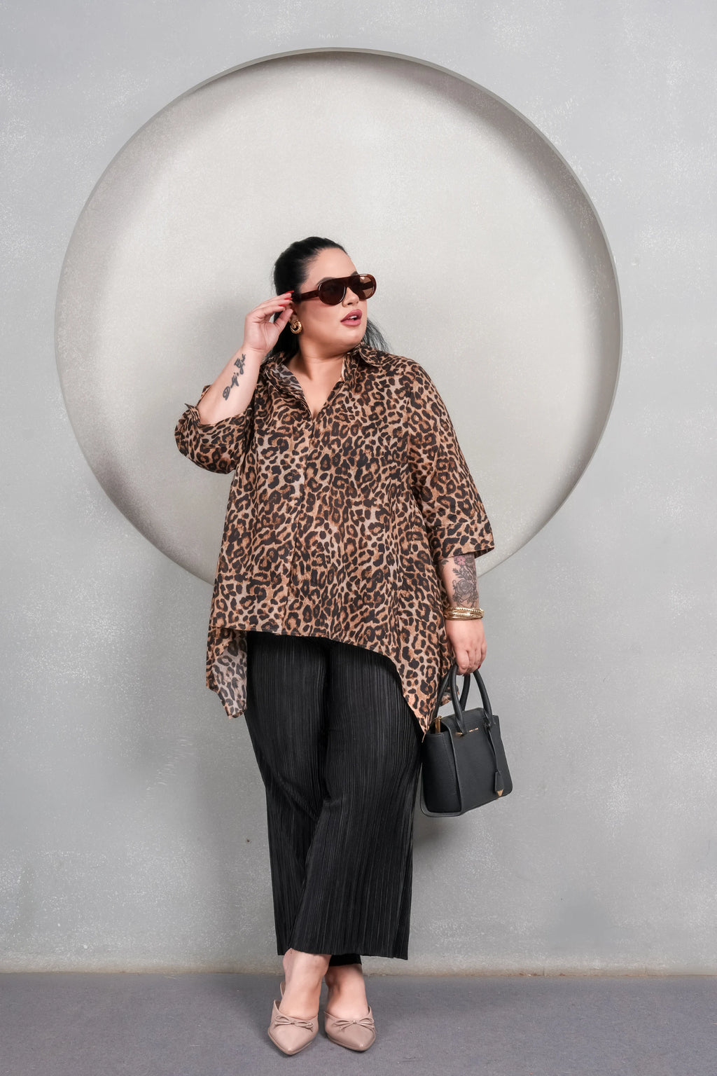 Leopard Asymmetrical Shirt