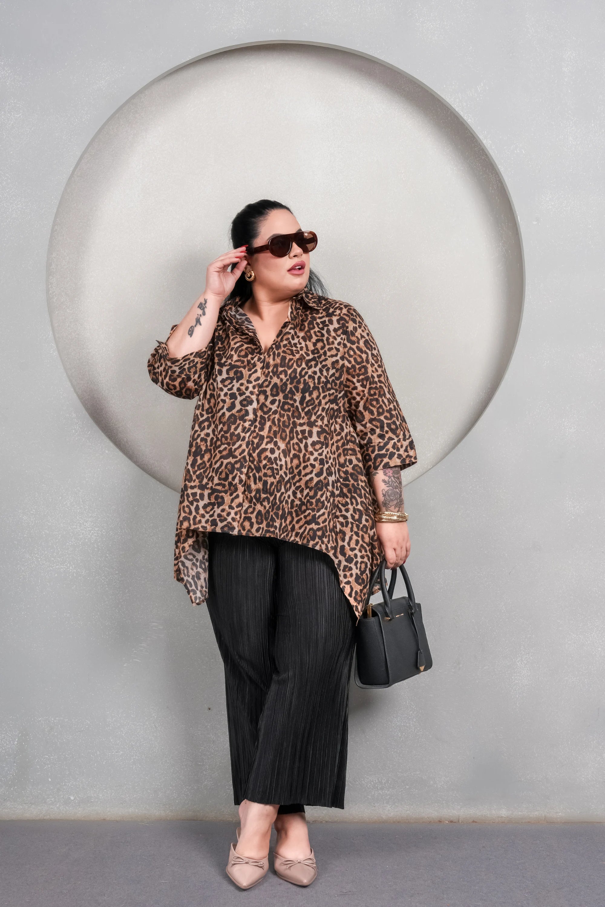 Leopard Asymmetrical Shirt