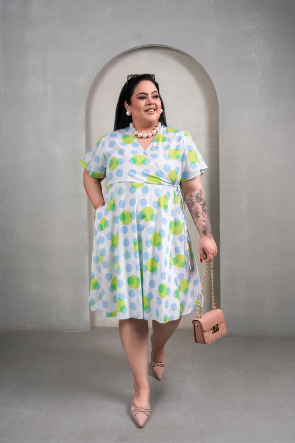 Wasabi Pop-Dot Dress