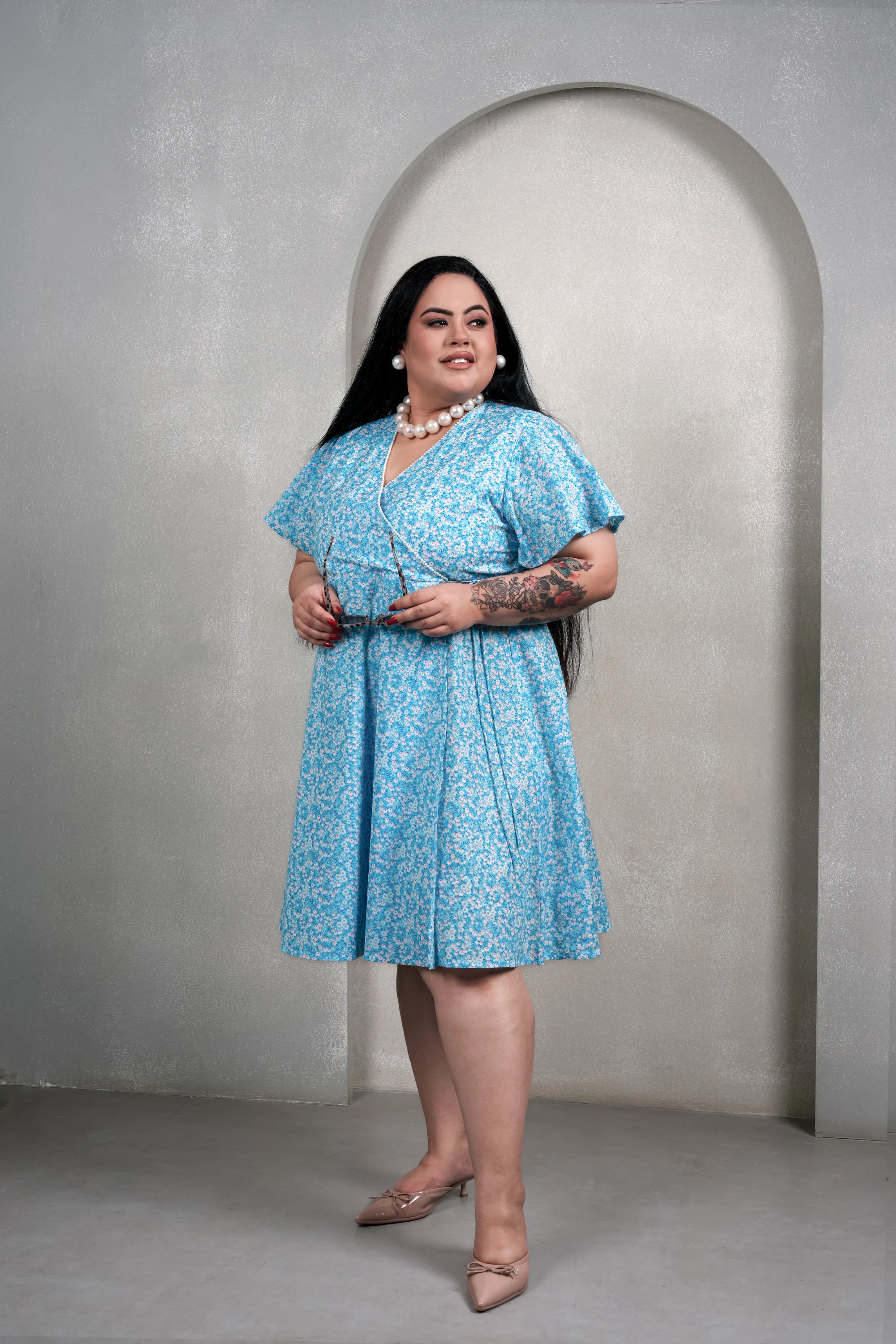 Icy Blue Meadow Dress – Dopehri