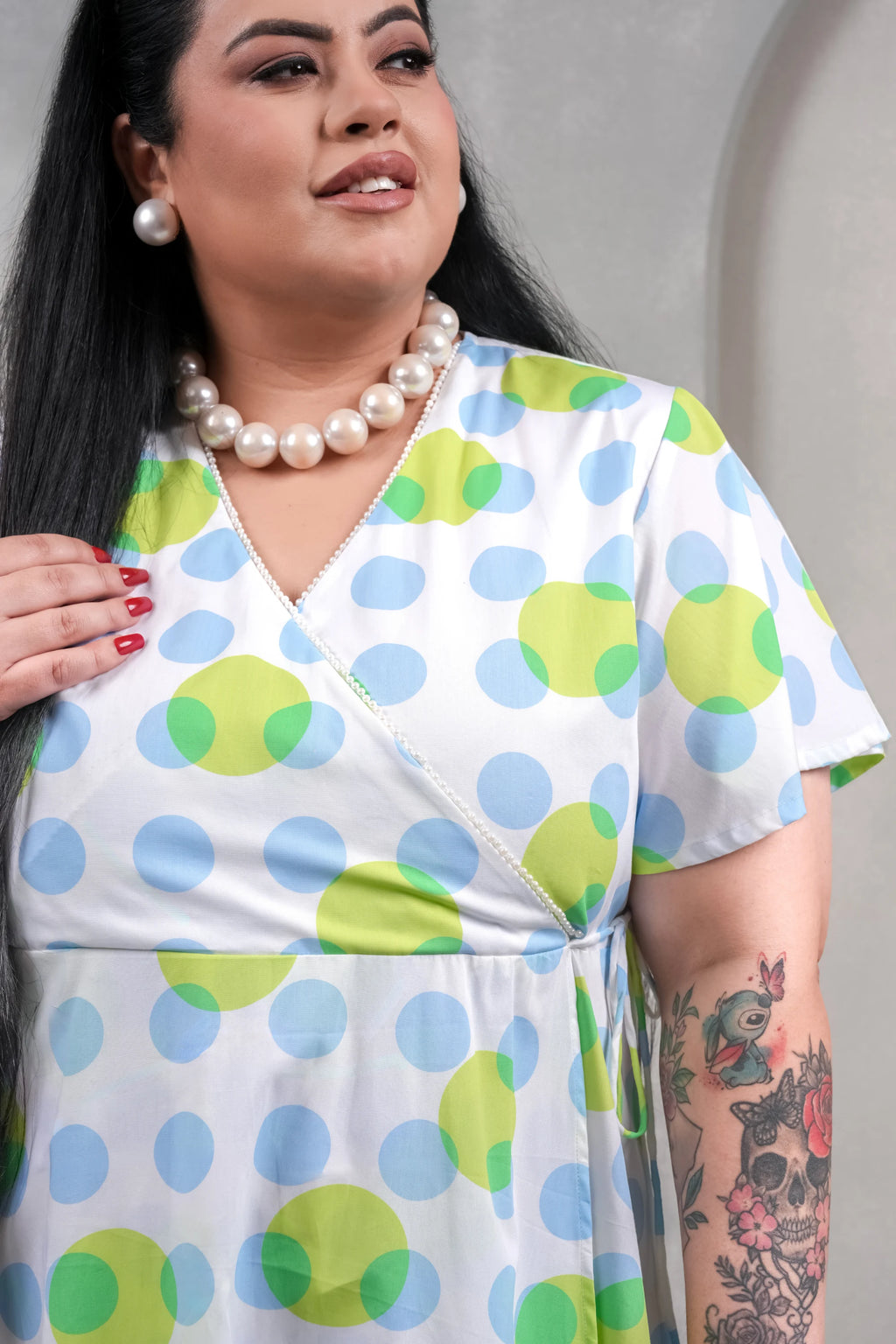 Wasabi Pop-Dot Dress