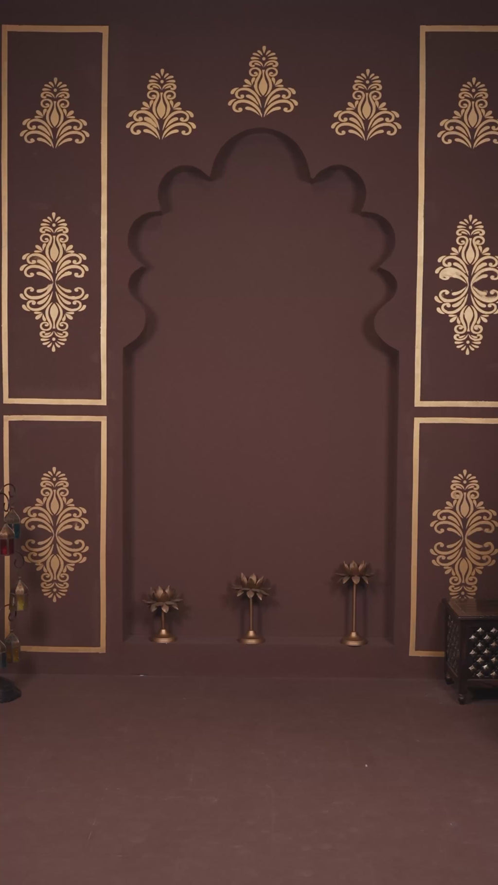 Plus Size - Round Neck Purple Cotton Suit Set with a Pocket & Purple Silk Dupatta