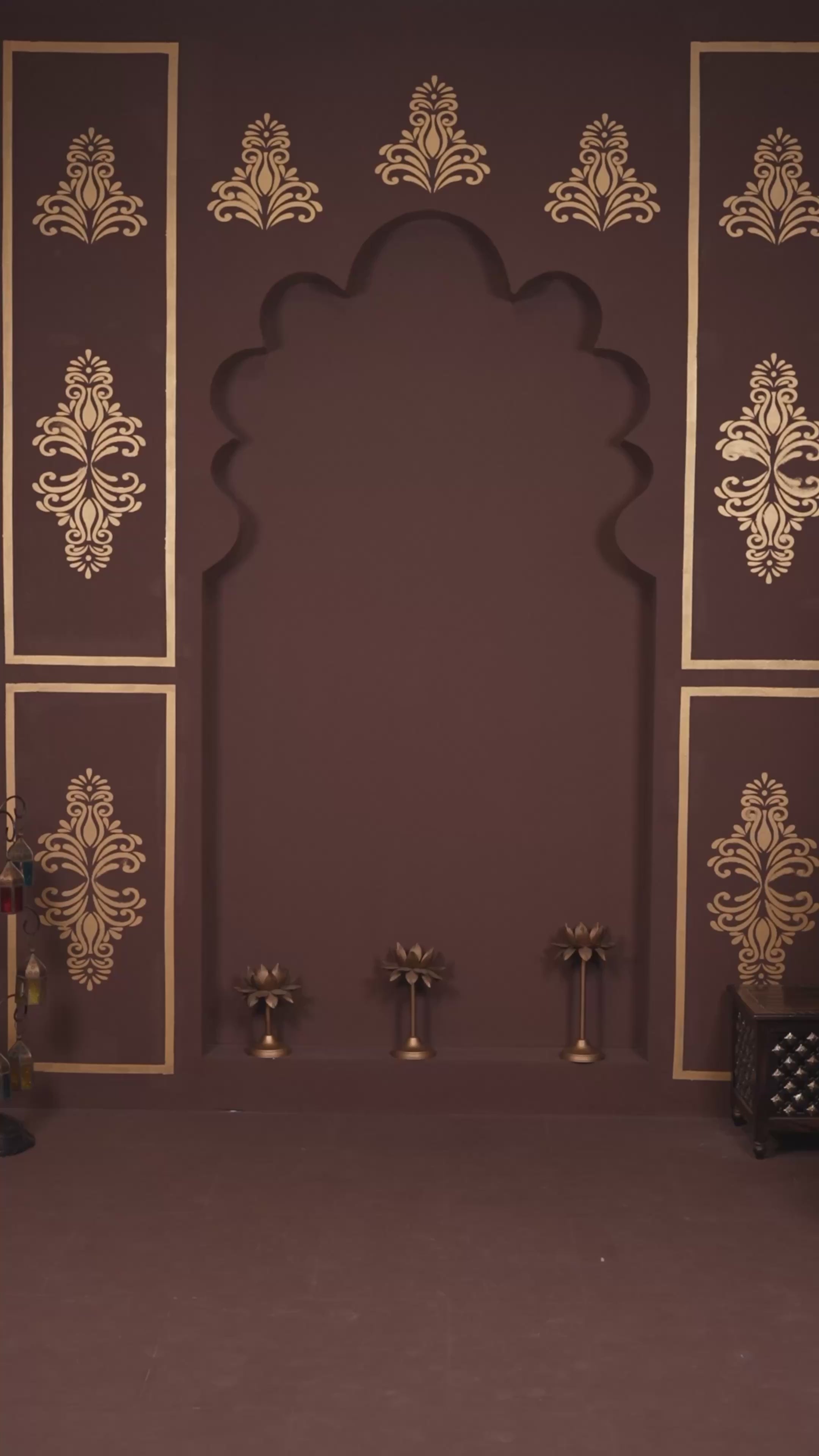 Plus Size - Round Neck Purple Cotton Suit Set with a Pocket & Purple Silk Dupatta